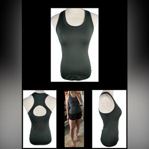 Athleta Women’s Dark Green Nitro Keyhole Back Stretchy Athletic Tank Top